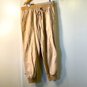 Gap size M khaki linen/cotton joggers